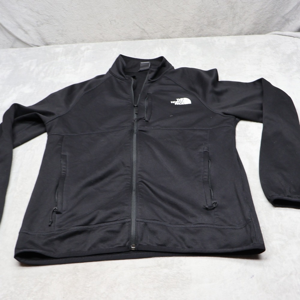 North Face Jacket Mens Medium Black Fleece Canyonlands Full Zip Outdoor Hiking